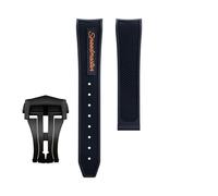 dongriuk Correa de caucho fluorado para Omega Seamaster 600 Dark Side of the Moon Speedmaster 57 Aqua Terra 150 Moonwatch Racing Chronograph Watchband(Orangeb1,20-18mm)