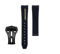 dongriuk Correa de caucho fluorado para Omega Seamaster 600 Dark Side of the Moon Speedmaster 57 Aqua Terra 150 Moonwatch Racing Chronograph Watchband(Yellowb1,19-18mm)