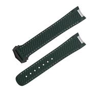 dongriuk Correa de caucho fluorado para Omega Seamaster AT150 300 Captain Gold Pointer World Time.(Greenb,21mm)