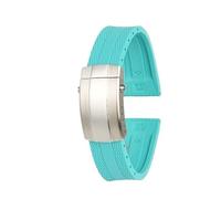 dongriuk Correa de caucho para reloj Breitling Avenger Blackbird B01 Super Ocean con hebilla de metal.(Sky blue-steel)