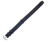 dongriuk Correa de cuero de nailon para reloj deportivo de mujer y hombre, pulsera suave para Hamilton Khaki Field(Blue-silver,20mm)