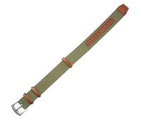 dongriuk Correa de cuero de nailon para reloj deportivo de mujer y hombre, pulsera suave para Hamilton Khaki Field(Green-silver,20mm)