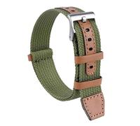 dongriuk Correa de cuero de nailon para reloj deportivo de mujer y hombre, pulsera suave para Hamilton Khaki Field(Clasp A-green,20mm)