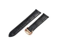 dongriuk Correa de cuero genuino para reloj Tank London Solo, resistente al agua, cómoda y de una sola cola.(Black-Rose-Z4,17mm)