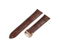 dongriuk Correa de cuero genuino para reloj Tank London Solo, resistente al agua, cómoda y de una sola cola.(Brown-Rose-Z4,25mm)