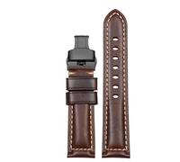 dongriuk Correa de cuero para reloj Hamilton Jazzmaster Khaki Aviation, correa de piel de vaca con hebilla de mariposa, cadena de reloj para hombre(Brownb,22mm)