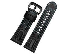 dongriuk Correa de cuero para reloj Seven Fridays M2/02/P1B/M1/M2/S2/Q2, correa de reloj vintage con interfaz plana(Blue line black)