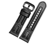 dongriuk Correa de cuero para reloj Seven Fridays M2/02/P1B/M1/M2/S2/Q2, correa de reloj vintage con interfaz plana(Black line black)