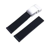 dongriuk Correa de goma para Breitling Avenger Super Ocean Heritage Yellow Wolf Blackbird Reconnaissance(Black shiny silver,24mm)