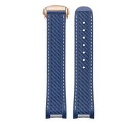 dongriuk Correa de goma para Omega Seamaster 300/AT150, manecillas de oro azul, estilo Capitán Bumblebee, 20 mm.