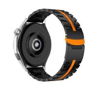 dongriuk Correa de metal de 22 mm para Xiaomi Watch S4, S3, S2 y S1 Active 2 Pro, correa de acero inoxidable de lujo.(Black Orange,Watch S4)