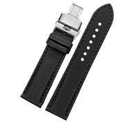 dongriuk Correa de nailon para reloj Blancpain Fifty Fathoms BM8475 Correa para SEIKO 5(B Black Line-Silver,20mm)