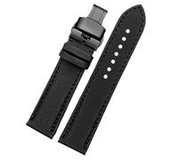 dongriuk Correa de nailon para reloj Blancpain Fifty Fathoms BM8475 Correa para SEIKO 5(B Black Line-Black,23mm)