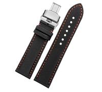 dongriuk Correa de nailon para reloj Blancpain Fifty Fathoms BM8475 Correa para SEIKO 5(B Orange Line-Silver,22mm)