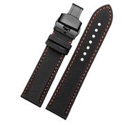 dongriuk Correa de nailon para reloj Blancpain Fifty Fathoms BM8475 Correa para SEIKO 5(BOrange Line-Black,22mm)