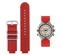 dongriuk Correa de reloj convexa de lona para TIMEX Tide Compass T2N721 T2N720 TW2T76500 TW2T76300, pulsera de nailon.(Red-silver)