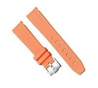 dongriuk Correa De Reloj Curvada De Goma Sin Huecos Para Omega Moonswatch Joint Planet Series Moon Mercury Hombres Mujeres Correas De Reloj(Orange)