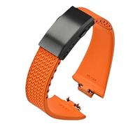 dongriuk Correa de reloj de caucho fluorado para Tissot PRX Series Super Player 35 mm 40 mm FKM para mujeres y hombres con hebilla plegable(Orange02,11mm)