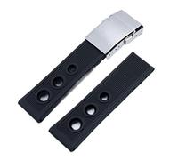 dongriuk Correa de reloj de caucho para Breitling Avenger Challenger Superocean Heritage.(Balck shiny silver,24mm)