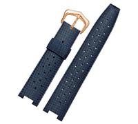 dongriuk Correa de reloj de caucho para la serie Cartier Pasha, accesorio de cadena con muescas.(Bluep,20-12mm)