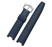 dongriuk Correa de reloj de caucho para la serie Cartier Pasha, accesorio de cadena con muescas.(Blues,20-10mm)