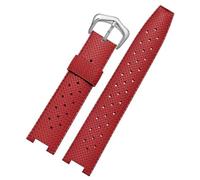 dongriuk Correa de reloj de caucho para la serie Cartier Pasha, accesorio de cadena con muescas.(Reds,20-12mm)