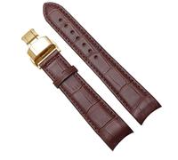 dongriuk Correa De Reloj De Cuero Genuino Con Extremo Curvo Para Citizen BL9002-37 05A BT0001-12E 01A Con Hebilla De Mariposa 20mm 21mm 22mm(Brown gold,22mm)