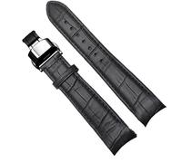 dongriuk Correa De Reloj De Cuero Genuino Con Extremo Curvo Para Citizen BL9002-37 05A BT0001-12E 01A Con Hebilla De Mariposa 20mm 21mm 22mm(Black black,20mm)