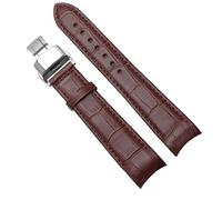 dongriuk Correa De Reloj De Cuero Genuino Con Extremo Curvo Para Citizen BL9002-37 05A BT0001-12E 01A Con Hebilla De Mariposa 20mm 21mm 22mm(Brown silver,21mm)