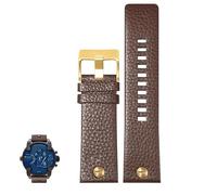 dongriuk Correa de reloj de cuero genuino para Diesel DZ4323/7395/7313/7350, cadena de reloj con grano de lichi.(Browng,22mm)