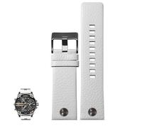 dongriuk Correa de reloj de cuero genuino para Diesel DZ4323/7395/7313/7350, cadena de reloj con grano de lichi.(Whiteb,24mm)