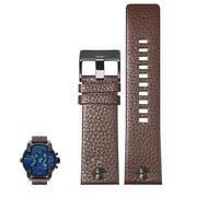 dongriuk Correa de reloj de cuero genuino para Diesel DZ4323/7395/7313/7350, cadena de reloj con grano de lichi.(Brownb,24mm)