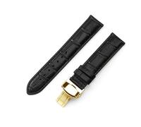 dongriuk Correa de reloj de cuero genuino para hombre y mujer Tissot 1853 Le Locle T41 T00407b Tarfish Junya T461(Black-Golden-B1,18mm)