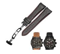 dongriuk Correa de reloj de cuero genuino para Mido Ocean Star Explorer M025.627 Correa de reloj de cuero genuino(Black,22mm)
