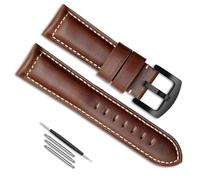 dongriuk Correa de reloj de cuero para Panerai PAM111/fossil/Breitling, reemplazo de accesorios de correa de cadena de reloj(Brown black,24mm)