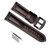 dongriuk Correa de reloj de cuero para Panerai PAM111/fossil/Breitling, reemplazo de accesorios de correa de cadena de reloj(Dark brown black,22mm)