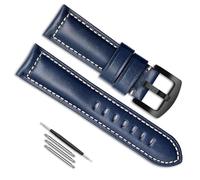 dongriuk Correa de reloj de cuero para Panerai PAM111/fossil/Breitling, reemplazo de accesorios de correa de cadena de reloj(Blue black,26mm)