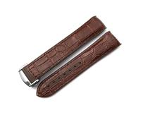dongriuk Correa De Reloj De Goma De Cuero Para Omega HydroConquest Seamaster 300 Speedmaster AT150 Correa Deportiva 19mm 20mm 21mm 22mm(Brown leather brown,22mm)