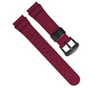dongriuk Correa de reloj de goma de silicona para hombre, correa de muñeca enlatada para Seiko 5 No. SNE537 SRPA83J1, deportes solares, buceo(Red black buckle)