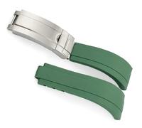 dongriuk Correa de reloj de goma para Rolex Submariner GMT Daytona Oyster Perpetual Yacht Master correa de reloj con hebilla de bloqueo deslizante 20mm 21mm(Green,20mm)