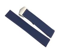 dongriuk Correa de reloj de goma resistente al agua de 22mm para pulsera TAG HEUER AQUARACER 300 WAY201B CALIBRE 5(Blue silver)