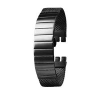 dongriuk Correa de reloj de malla metálica transpirable para Swatch de acero inoxidable(Black b,20mm)