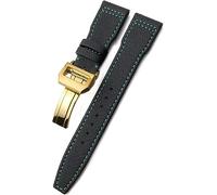 dongriuk Correa De Reloj De Nailon Tejido Para Pulsera IWC Pilot Mark Portugieser Portofino Con Hebilla Plegable De 20mm, 21mm Y 22mm(Black green gold,22mm)