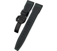 dongriuk Correa De Reloj De Nailon Tejido Para Pulsera IWC Pilot Mark Portugieser Portofino Con Hebilla Plegable De 20mm, 21mm Y 22mm(Black green black,20mm)