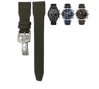dongriuk Correa De Reloj De Piel De Becerro De Nailon Para IWC Big Pilot IW377714 Mark18 SPITFIRE Correa De Lona 22mm 21mm 20mm(Green Green line 2,22mm)