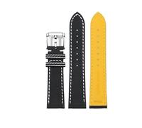 dongriuk Correa de reloj de piel de vacuno de nailon para Breitling Avenger Super Ocean Aerospace Chronograph Yellow Wolf Blackbird Reconnaissance Aircraft(Black)