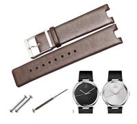 dongriuk Correa de reloj para CK K1S21120/K1S21102/KIS21100 de piel auténtica para Calvin Klein con interfaz cóncava exclusiva de 20 mm para mujer(Brown)
