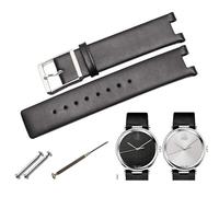 dongriuk Correa de reloj para CK K1S21120/K1S21102/KIS21100 de piel auténtica para Calvin Klein con interfaz cóncava exclusiva de 20 mm para mujer(Black)