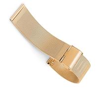 dongriuk Correa de reloj universal de acero inoxidable con malla plateada(Rosegold,16mm)