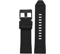 dongriuk Correa de silicona para reloj Diesel DZ4496, DZ4427, DZ4487, DZ4323, DZ4318 y DZ4305.(Black black buckle,28mm)